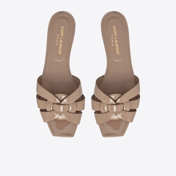 SAINT LAURENT TRIBUTE MULES IN PATENT LEATHER (39) - Picture 2 of 12